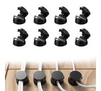 Lot de 8 supports de câbles magnétiques auto-adhésifs pour câbles de charge - Support de câble réglable - Organisateur de câbles - Clip de câble pour câbles audio, câbles de charge, USB, table de