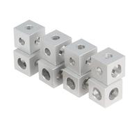 Lot de 8 supports de cube en aluminium, série 2020, connecteur à trois voies, extrusion à 90 degrés, for imprimante 3D(Type B-silver-8pcs)