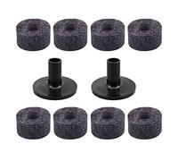Lot de 8 supports de cymbale professionnels de 25 mm pour machine à laver + 2 manches de rechange pour kit de batterie 2 couleurs machine à laver
