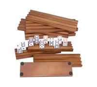 Lot de 8 supports de domino en bois, plateaux de domino en bois, supports de domino pour train mexicain et autres jeux de dominos - Dominos non inclus