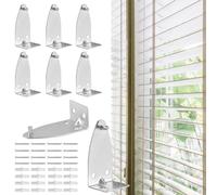 Lot de 8 supports de fixation en métal avec vis et ancrages, supports de store de rechange pour mini stores, stores de porte, fenêtres de camping-car, stores vénitiens et stores en vinyle