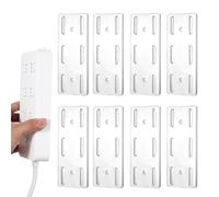 Lot de 8 supports de multiprise auto-adhésifs pour multiprise, sans trous, support de table pour le bureau à domicile, gestion des câbles