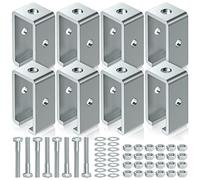 Lot de 8 supports de rail de chariot pour tous les canaux de jambe de 4,8 cm, support de support en acier robuste, crochets de jambe de chariot avec boulon et écrou pour sac de frappe, palan électrique et porte roulante