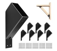 Lot de 8 supports de support de tonnelle à 45 degrés avec connecteurs robustes renforcés avec trous de drainage pour tonnelle et terrasse de 5,1 x 10,2 cm (réel 3,8 x 8,9 cm) pour tonnelle, abri