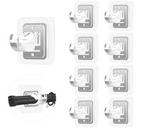 Lot de 8 supports de tringle à rideaux en plastique transparent sans perçage - Crochets de tringle réglables sans clous - Pour la maison, la salle de bain, la cuisine et l'hôtel