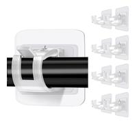 Lot de 8 supports de tringle à rideaux ZMDMAH sans perçage - Support de tringle à rideau autocollant transparent - Support de crochet de rideau de salle de bain