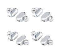 Lot de 8 supports en verre NUZAMAS pour miroir de salle de bain, pinces en verre pour miroir de salle de bain, alliage de zinc, finition chromée, support d'étagère en verre, support ovale