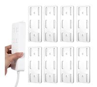 Lot de 8 supports muraux autocollants pour multiprise sans perforation, support mural, pour multiprise pour routeur WiFi, télécommande