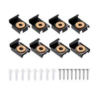 Lot de 8 supports muraux pour miroir avec chevilles et vis, fixation de miroir lourd, en verre dans les salles de bains et les toilettes, noir