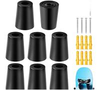 Lot de 8 supports muraux verticaux en polypropylène avec matériel de fixation pour skis et snowboards - Rangement peu encombrant dans la cave ou le garage - Noir