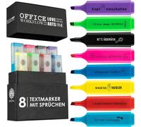 Lot De 8 Surligneurs Amusants Dans Une Boîte-Jolis Dictons-Surligneurs Avec Dictons Amusants Pour Étudiants,Enseignants,Collègues De Travail