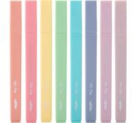 Lot De 8 Surligneurs Esthétiques Et Mignons Pastel, Pointe Biseautée, Couleurs Bonbon, Couleurs Assorties Bible Sans Bavure