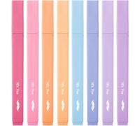 Lot De 8 Surligneurs Esthétiques, Pointe Biseautée, Couleurs Mignonnes, Sans Bavure De La Bible, Surligneurs Pastel, Surligneurs Pastel, Surligneurs Mignons