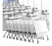 Lot de 8 tables de conférence pliables et mobiles avec roulettes - Pour salle de classe - 179,8 x 60,9 x 74,9 cm - Idéal pour les bureaux et les séminaires