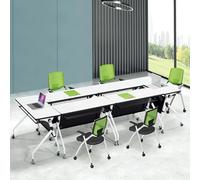 Lot de 8 tables de conférence pliables mobiles avec roulettes pour bureau et salle de classe, 140 x 58,4 cm, solution de réunion polyvalente