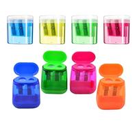 Lot de 8 taille-crayons avec récipient et réservoir pour différents types de crayons étudiants (bleu, jaune, rose, vert)