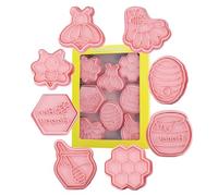 Lot de 8 tampons à biscuits en forme d'abeille - Outils de pâtisserie créatifs - Accessoire de pâtisserie amusant pour fondant au chocolat et pâte - Emporte-pièces réutilisables pour projets de