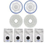 Lot de 8 tampons de nettoyage en microfibre pour aspirateur ECOVACS T30S Combo/Pro T30/T50/N30 pour aspirateurs OMNI avec supports et sacs à poussière