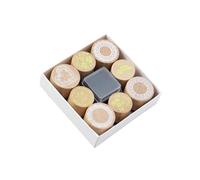 Lot de 8 tampons en bois vintage en forme de fleur avec tampon encreur pour la fabrication de cartes, journal, planificateur, scrapbooking, bois pour l'art et l'artisanat
