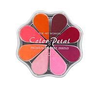 Lot de 8 tampons encreurs de couleur arc-en-ciel, petits tampons encreurs, tampon en caoutchouc, tampon en option de pointe de pigment, lavable, pour la fabrication de cartes, le scrapbooking(1017)