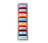 Lot de 8 tampons pré-encreurs pour enseignants, tampons de récompense pré-encre, motifs assortis