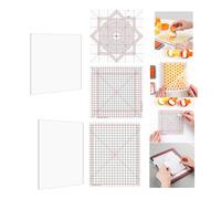 Lot de 8 tapis adhésifs antidérapants multi-usages pour timbres, tapis de préhension en photopolymère avec guides imprimés pour maintenir en place un pochoir en place, loisirs créatifs, scrapbooking,