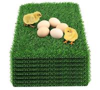 Lot de 8 tapis de gazon artificiel 12 x 12 avec support drainage pour nichoir poulailler, patchs gazon intérieur et extérieur pour décoration DIY