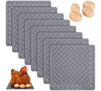 Lot de 8 tapis de nidification en forme de poule, réutilisables et lavables, comprend 4 répliques d'œufs en bois, coussinets en silicone souple pour la ponte, nettoyage simple, taille 30,5 x 30,5 cm