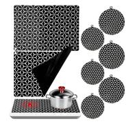 Lot de 8 tapis de protection en silicone pour plaque à induction, plaque à induction, tapis de protection pour plaque à induction, tapis de protection pour cuisinière à induction