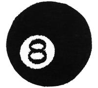 Lot de 8 tapis ronds antidérapants pour chambre à coucher, salon, tapis de sol doux, absorbant, lavable en machine, motif ballon de rugby, 60 x 60 cm, noir