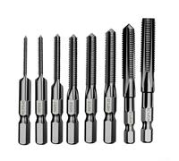 Lot de 8 tarauds à tige hexagonale HSS filetés métriques M2 5 pour divers matériaux y compris le bois, le plastique et le métal