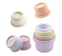 Lot de 8 Tasses à empiler Multicolores en Forme de Lapin - Taille de Jouet empilable - à collation pour Cacher Le Jeu de Nourriture - colorés avec Motifs de Lapin Mignons - Idéal