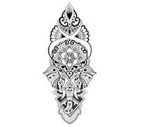 Lot de 8 tatouages temporaires 3D motif fleur, motif rosier, crâne, lion, ours, serpent, faux tatouages pour femmes(QXQB115)