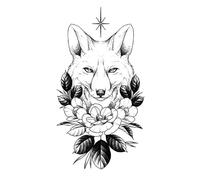 Lot de 8 tatouages temporaires 3D motif fleur, motif rosier, crâne, lion, ours, serpent, faux tatouages pour femmes(QXQB124)