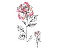 Lot de 8 tatouages temporaires 3D motif fleur, motif rosier, crâne, lion, ours, serpent, faux tatouages pour femmes(QXQB130)
