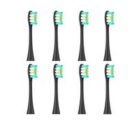 Lot de 8 têtes brosse rechange, compatibles avec les aspirateurs Oclean X/X PRO/ Z1/ F1/ One/Air 2 /SE/Flow (embouts souples adaptés)(8pcs Black)
