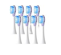 Lot de 8 têtes brosse rechange, compatibles avec les brosses à dents électriques Philips Diamond séries HX6064, HX6930 et HX6730 (embout d'aspiration A3)(8 purple A3)