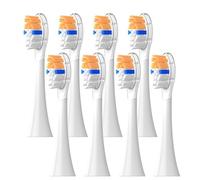 Lot de 8 têtes brosse rechange, compatibles avec les brosses à dents électriques soniques Philips Diamond séries HX6064, HX6930 et HX6730 (embout d'aspiration A3)(8 orange A3)