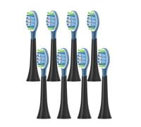 Lot de 8 têtes brosse rechange, compatibles avec les brosses à dents électriques soniques Philips HX6064, HX6930, HX6730, 4100, 6500, 6100, 5300 et C3(C3 black)