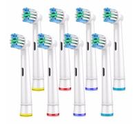 Lot de 8 têtes de brosse à dents de rechange compatibles avec la plupart des brosses à dents électriques Braun Oral-B