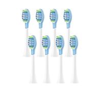Lot de 8 têtes de brosse de rechange compatibles avec les brosses à dents électriques soniques Philips HX6064, HX6930, HX6730, 4100, 6500, 6100, 5300 et C3.(C3 white)