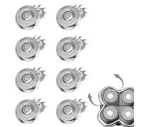 Lot de 8 têtes de rasoir de rechange compatibles avec Pitbull Skull, lames de rechange pour rasoir électrique, têtes de rechange compatibles avec Pitbull Gold Pro, têtes de rechange (argenté)