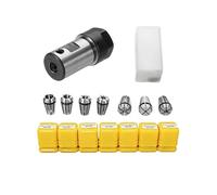 Lot de 8 tiges d'extension de moteur ER11A de 5 mm de diamètre intérieur + 7 supports d'arbre de mandrin à ressort de fraisage ER11 de 1 à 7 mm for gravure sur tour CNC(ER11-10mm)