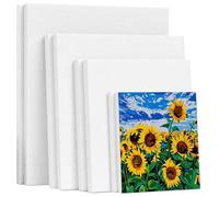 Lot de 8 Toile Qualité Coton, Panneaux Canvas Sans Acide pour Débutants, Enfants, Artistes, Peintres, Cadre Toiles Peindre pour Acrylique, Huile, Gouache, Peinture (15x15cm, 20x20cm, 25x25cm, 30x30cm)