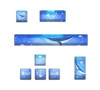 Lot de 8 touches PBT à cinq côtés Teinture OEM Profil 6.25U Space ESC Entrée Direction pour touches mécaniques