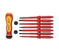 Lot de 8 tournevis magnétiques 1000 V PH SL isolés avec lames interchangeables pour travaux électriques sûrs et réparations automobiles.