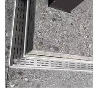 Lot de 8 tranchées de drainage en acier inoxydable pour terrasse, terrasse, évacuation de canal avec grille amovible, facile à nettoyer, ensemble de gouttières étroites