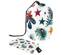 Lot de 8 trousses de maquillage avec cordon de serrage pour maquillage et articles de toilette Motif flocons de neige de Noël, Multicolore 12., 9.9x6.9in/25.2x17.6cm;6x3.5in/15.2x8.8cm