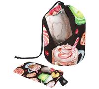 Lot de 8 trousses de maquillage avec cordon de serrage pour maquillage et articles de toilette Motif flocons de neige de Noël, Multicolore 09, 9.9x6.9in/25.2x17.6cm;6x3.5in/15.2x8.8cm