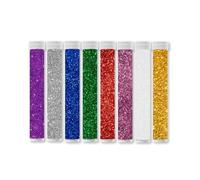 Lot de 8 tubes à paillettes de couleurs assorties - Lot de paillettes fines pour arts, artisanat, scrapbooking, projets de bricolage, nail art et décorations - Idéal pour les enfants, les adultes et